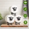 Sheep Toilet Roll Holder Funny Toilet Paper Holder Free Standing Bathroom Set Black Sheep Roll Rack Cute Bathroom Decor 3