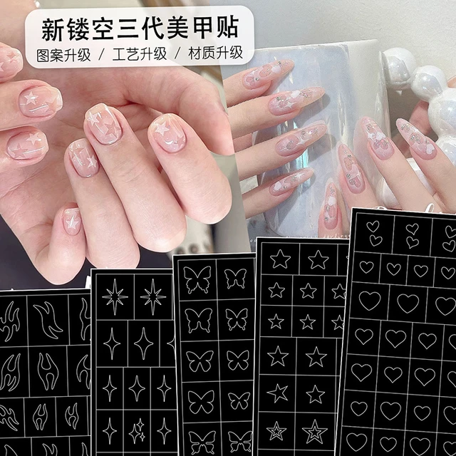 Nail Art Airbrush Stencils for Fun Prints Sticker Decals Airbrush Nails  Trendy Salon Manicure Supply