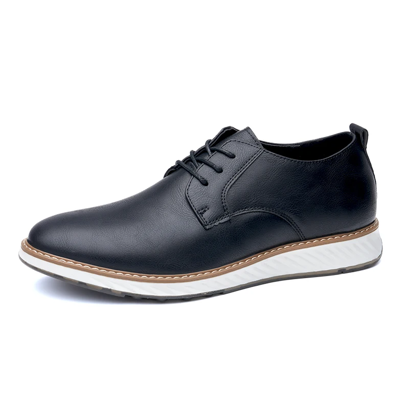 Lace Up Casual Men's Leather Gentleman Style Classic Black Brown Shoes Adults Comfortable And Versatile_vogvips.com