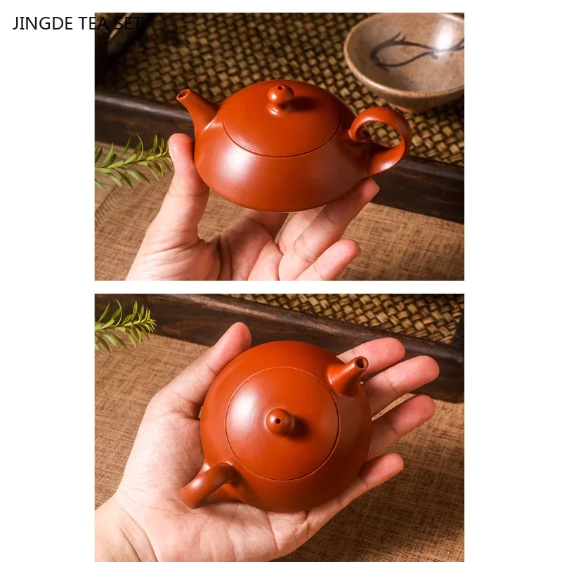 1PCS Yixing handmade purple clay single person teapot original ore old purple clay living room office divine lamp shaped tea set