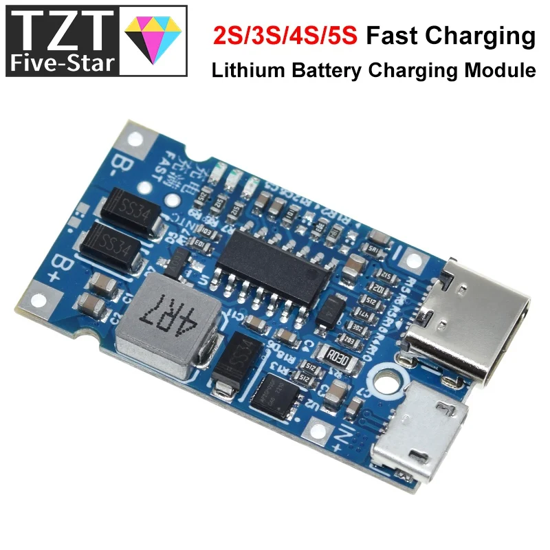 Type-c Usb 2s 3s 4s 5s Bms 4.5v-15v 18w 2a Lithium Battery Charging ...