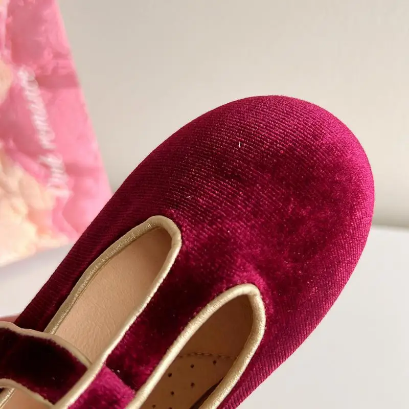 Autumn Winter Velvet Sweet Cute Casual Baby Girls Shoes Non Slip Solid Color High Quality Children Princess Shoes