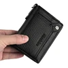 Men PU Leather Short Wallet With Chain Zipper Clutch Wallet Male Short Trifold Purse Card Holder Change Coin Purse 1