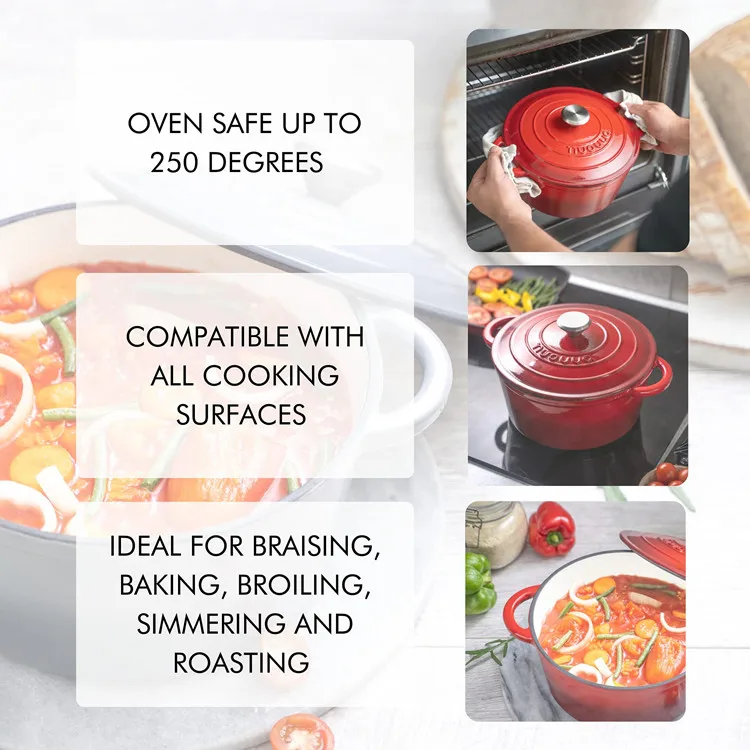 Enameled Cast Aluminum Dutch Oven 4.7 Quart Nonstick Stew Pot Casserole  Dish Enamel Coating Cookware For All Heat Source 9.5  - AliExpress