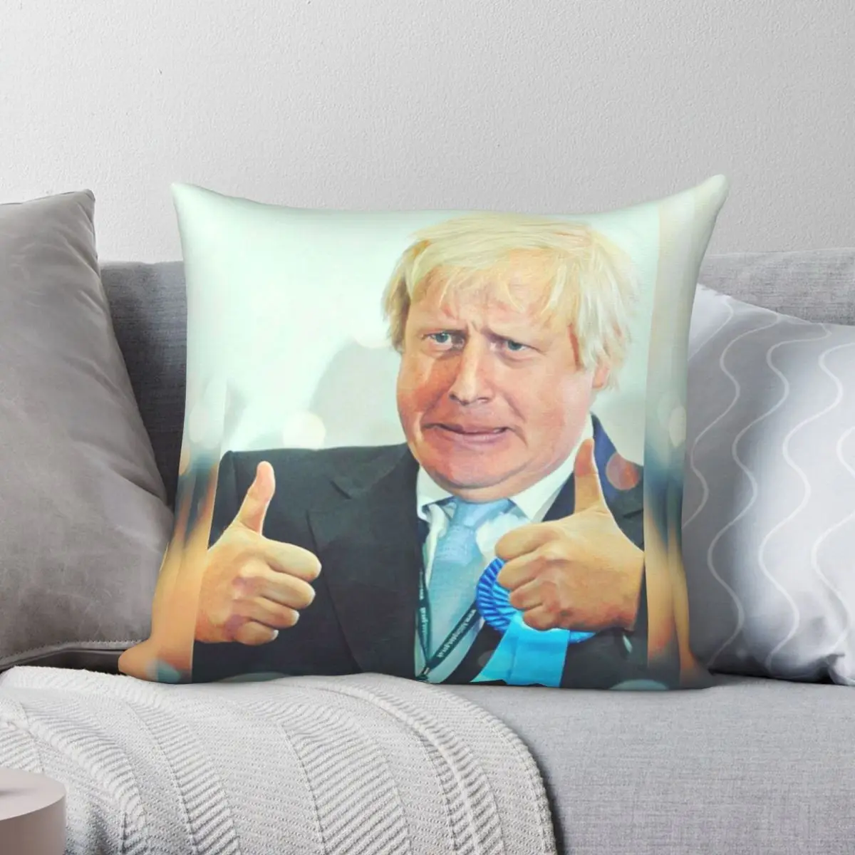 

Наволочка на подушку Boris Johnson с двумя пальцами вверх, Чехол на подушку из полиэстера, льна, бархата, с принтом, на молнии, декоративный Чехол на подушку, Наволочка на диванную подушку 45x45
