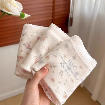 Cotton Women Panties Floral Lace Cute Sexy Lingerie Breathable Cozy Briefs Japanese Women's Intimates For Students Girls Ladies