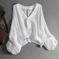 Lightweight Short Sleeve Women's Jacket Loose Fit Casual Style Long Sleeve Shirt Sun Protection Fashionable Summer Outerwear