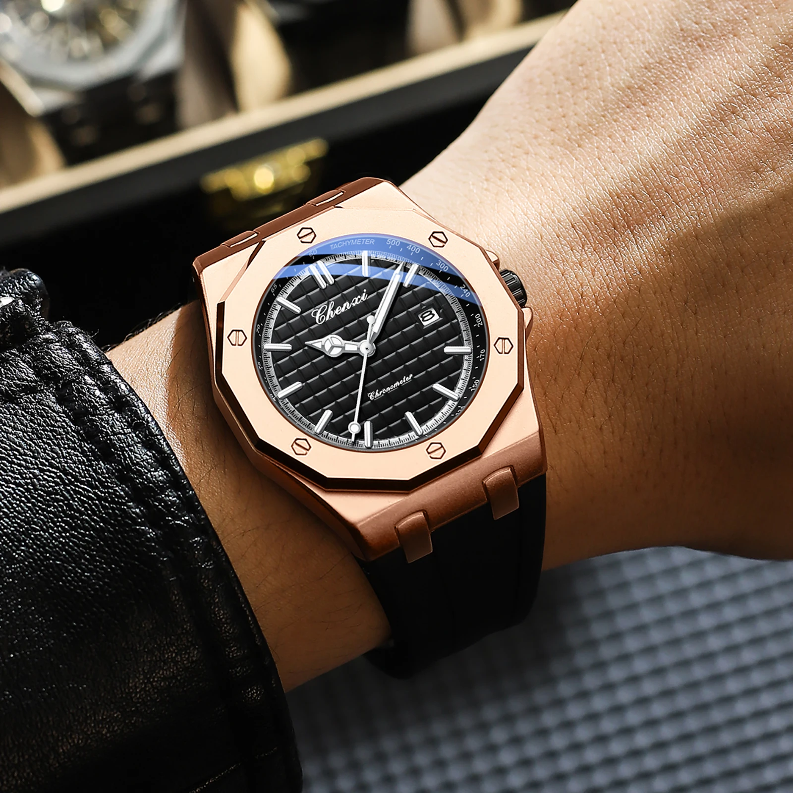 Mens Watches Top Brand Luxury Quartz Calendar Casual Watch Fashion Silicone Waterproof Luminous Wristwatch For Man - 3