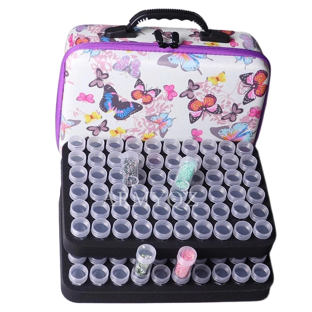 5d Diamond Painting Accessories Tool Kit Storage Box With 80 Bottles Carry  Case Storage Box Diamant Painting Tools Container Bag - AliExpress