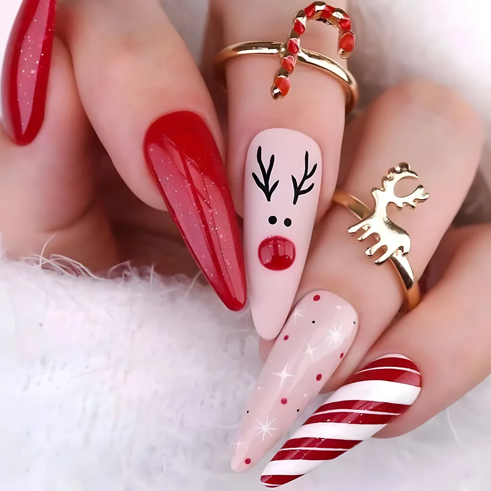 Top 40 Gorgeous Red Christmas Nail Design Ideas 2022 | Red christmas nails,  Valentine's day nails, Red and white nails