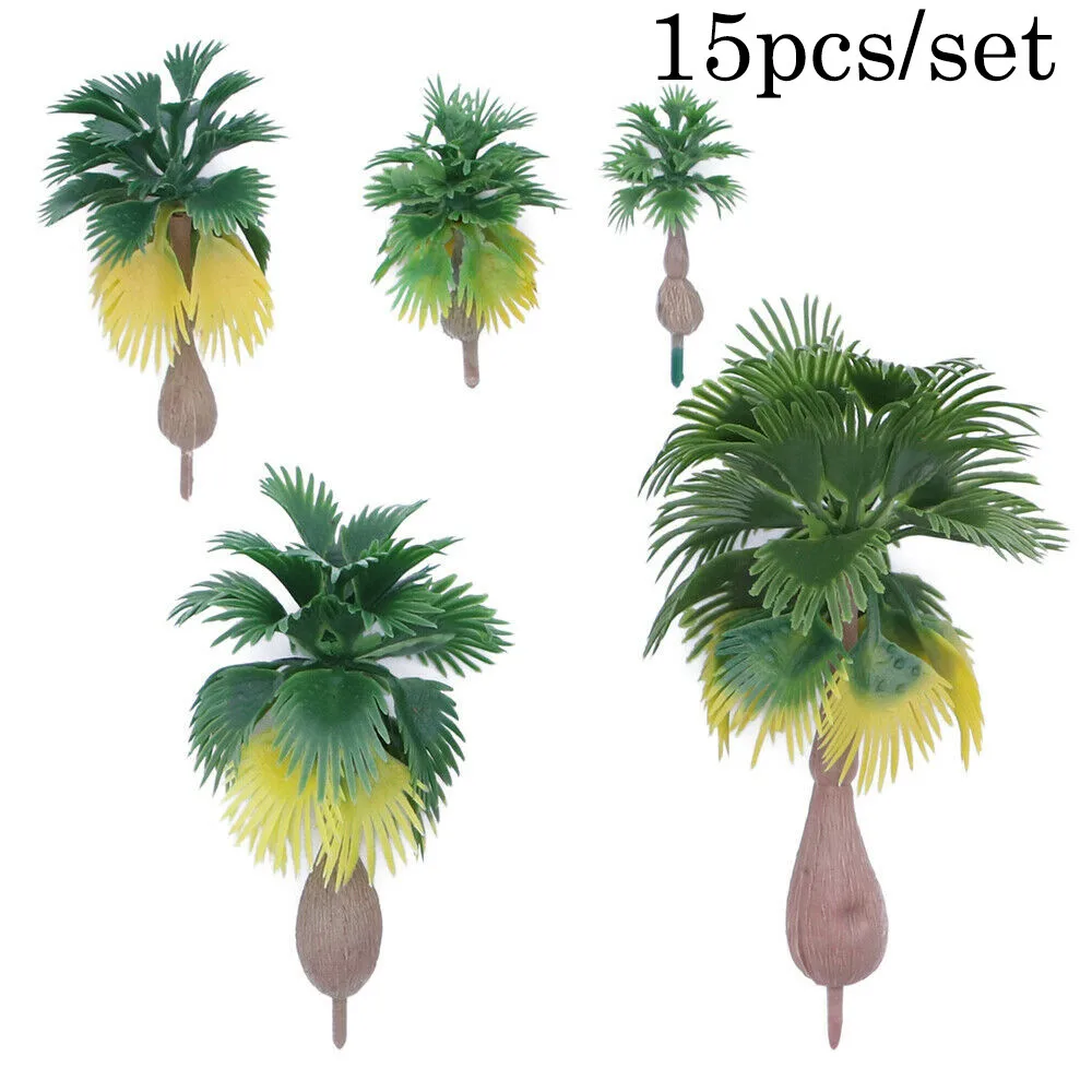 

15PCS MODEL TRAIN PALM TREES TROPICAL FOREST LANDSCAPE SCALE Building Model Tree Micro-landscape Landscaping Decoration