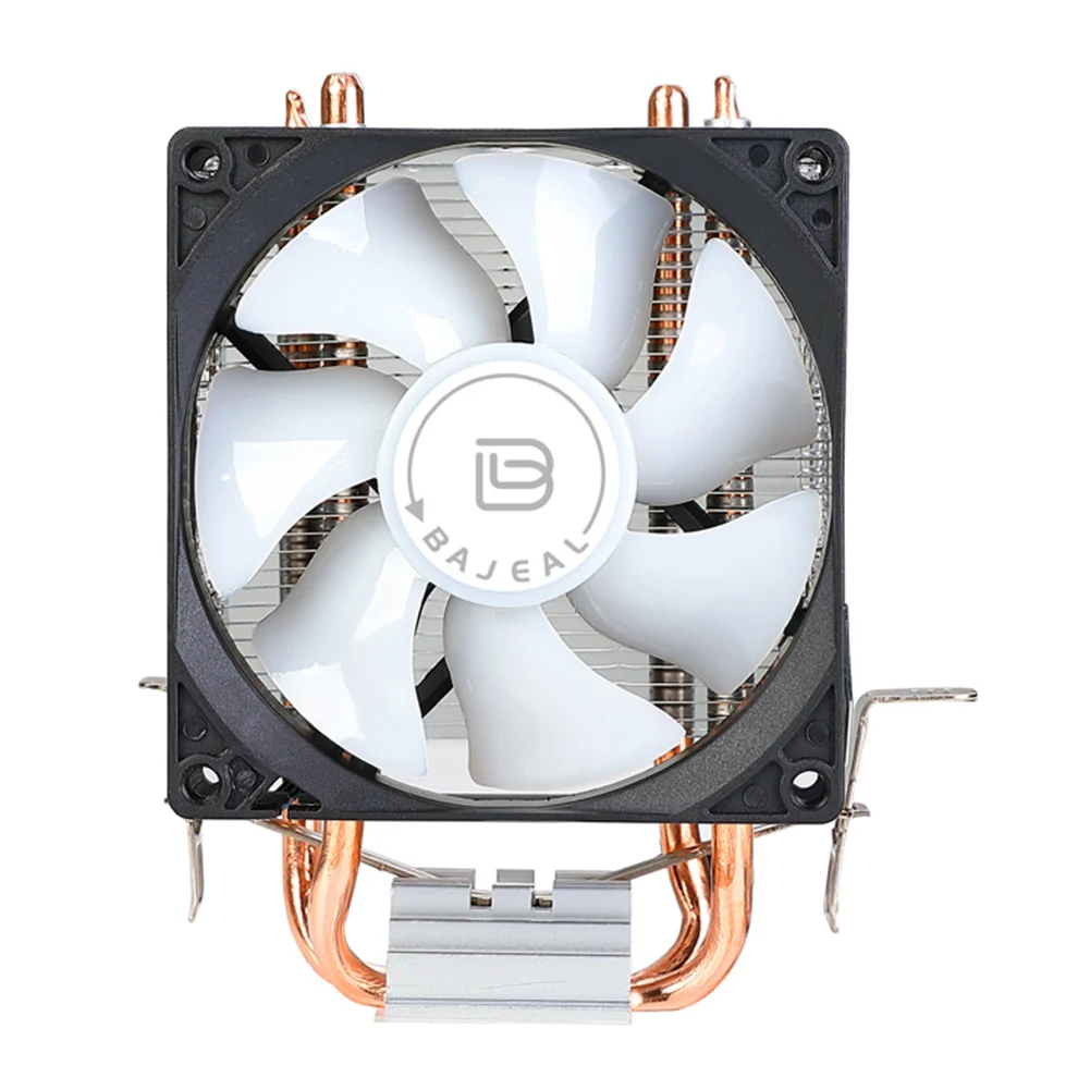CPU 에어 쿨러, 히트 파이프 2 개, 조용한 레인보우 RGB 냉각 선풍기, CPU 냉각 선풍기, 인텔 LGA775, 1150, 1151, 1155, 1156/1200, AMD AM2 용