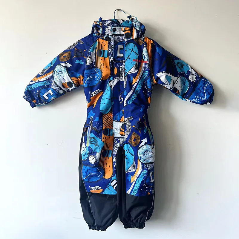 New Winter Snowsuit WindProof Snow Coat Children Skiing Jackets Warm Breathable Jumpsuits Outdoor Sports Ski Hoodie Clothes