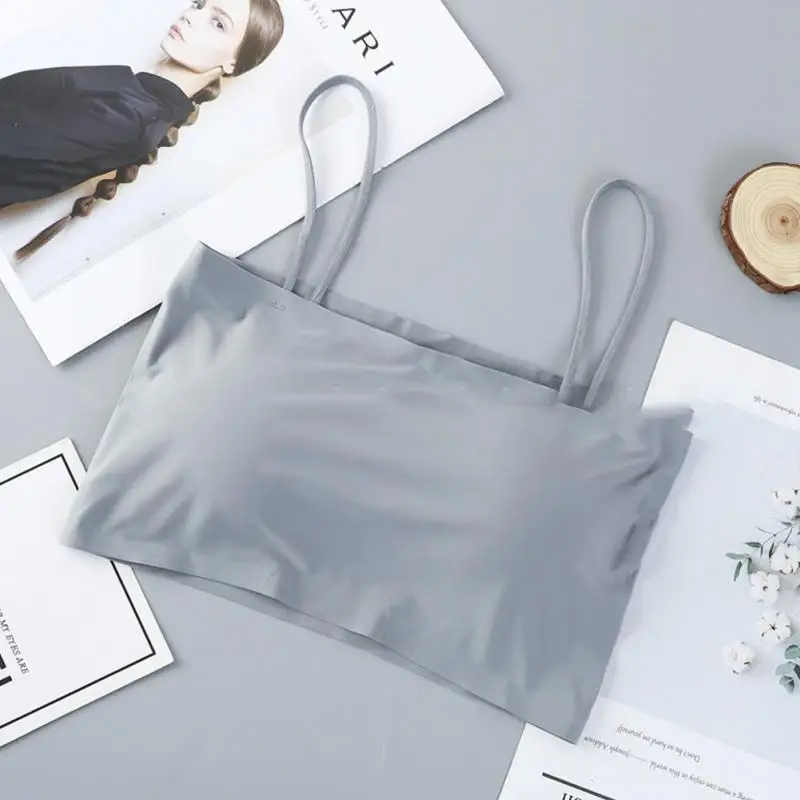 Fashion Tube Top For Women Summer Sexy Bra Push Up Breast Wrap Lingerie Underwear Ice Silk Seamless Female Bralette Lingerie women lingerie bra women tube tops