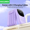 Rocoren 22.5W Fast Charging Power Bank With 3 Cable Mobile External Portable Battery Charger powerbank For iPhone Samsung Xiaomi 2