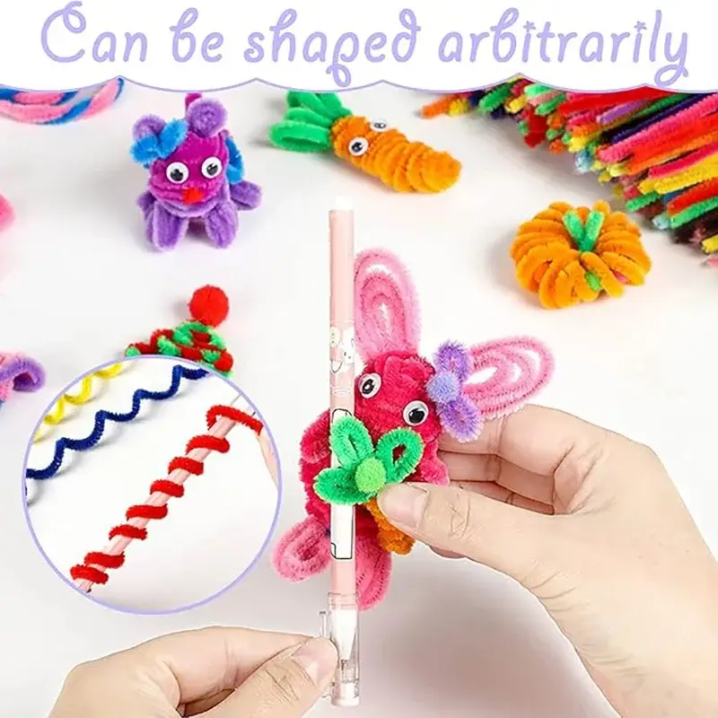 100/50Pcs Chenille Stems Bulk 22 Colors Chenille Pipe Cleaner Stems Kids Art and Crafts Projects and Decorations(6 mm x 12 inch) - Image 6