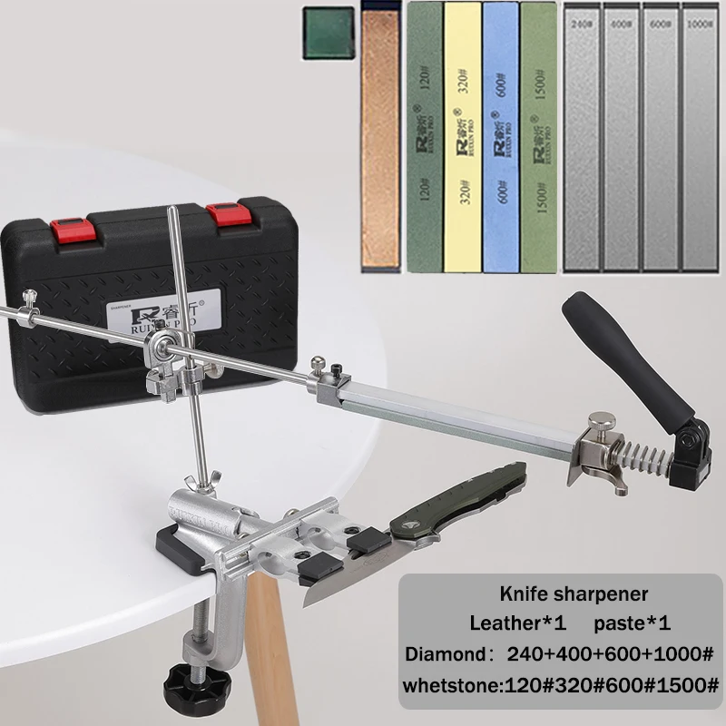 

RUIXIN PRO RX009 Professional Knife Sharpener Grinder Whetstone 360 degree Rotation Flip Design Kitchen Sharpening Diamond Bars