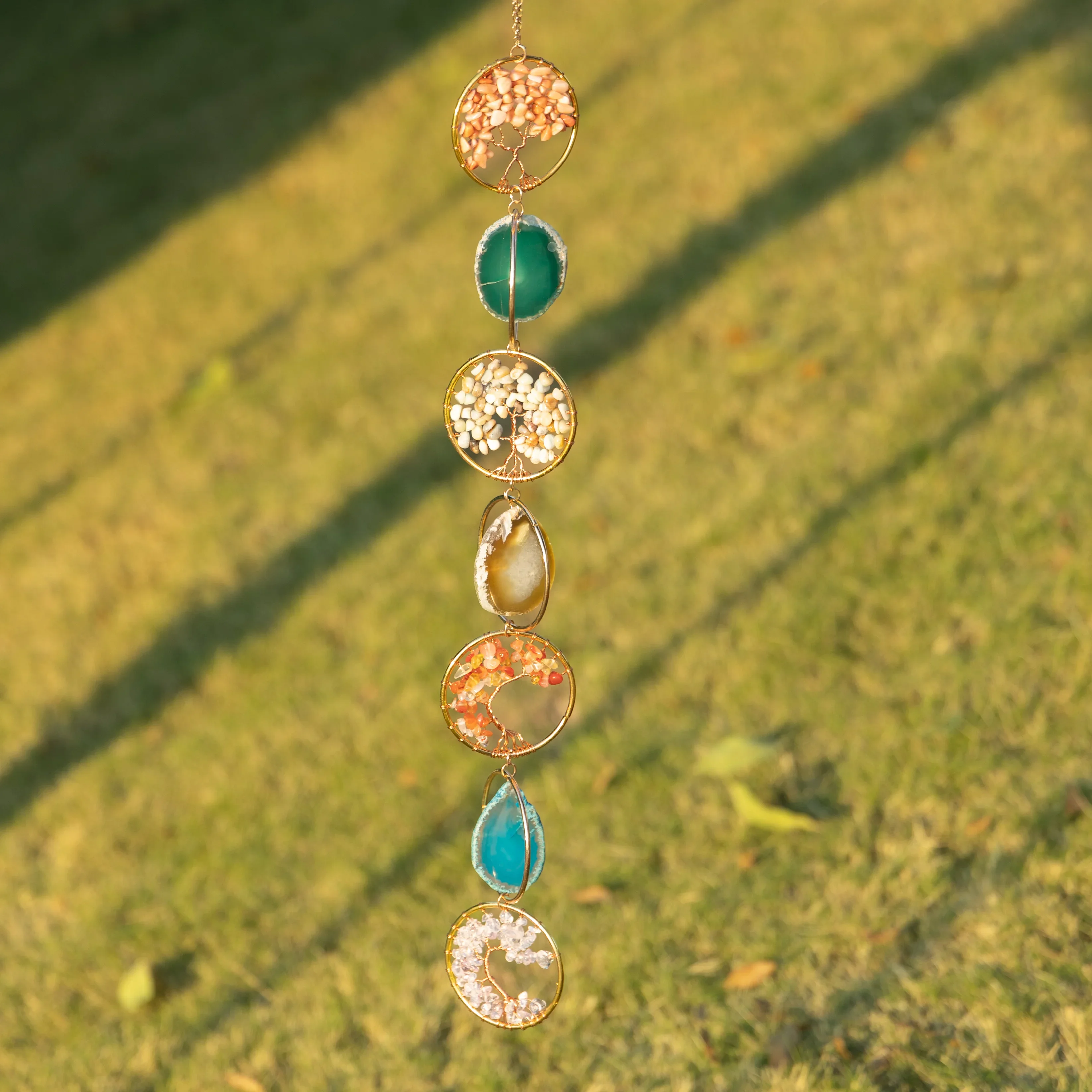 Dream Catcher Crystal Style Kid Decoration Wind Chimes Dream Catcher Rainbow Wind Chimes Car Hanging Garden Decoration Gift