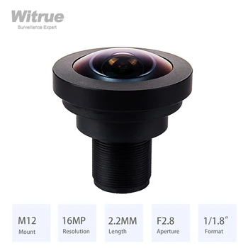 보안 카메라용 HD 4K 16MP 어안 렌즈, M12 마운트, 2.2mm 조리개, F2.8 포맷, IMX334, 650nm IR 필터, 1/1.8 220 도