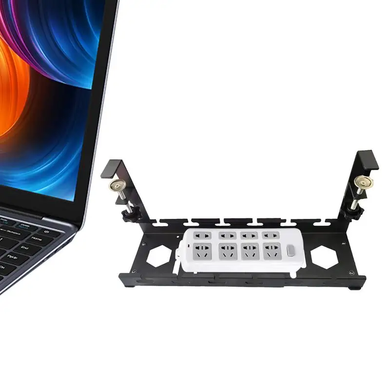 Cord Management Under Desk Retractable Wire Organizer Tray No Drill Wire Management Rack Sturdy Computer Cord Organizer For Home