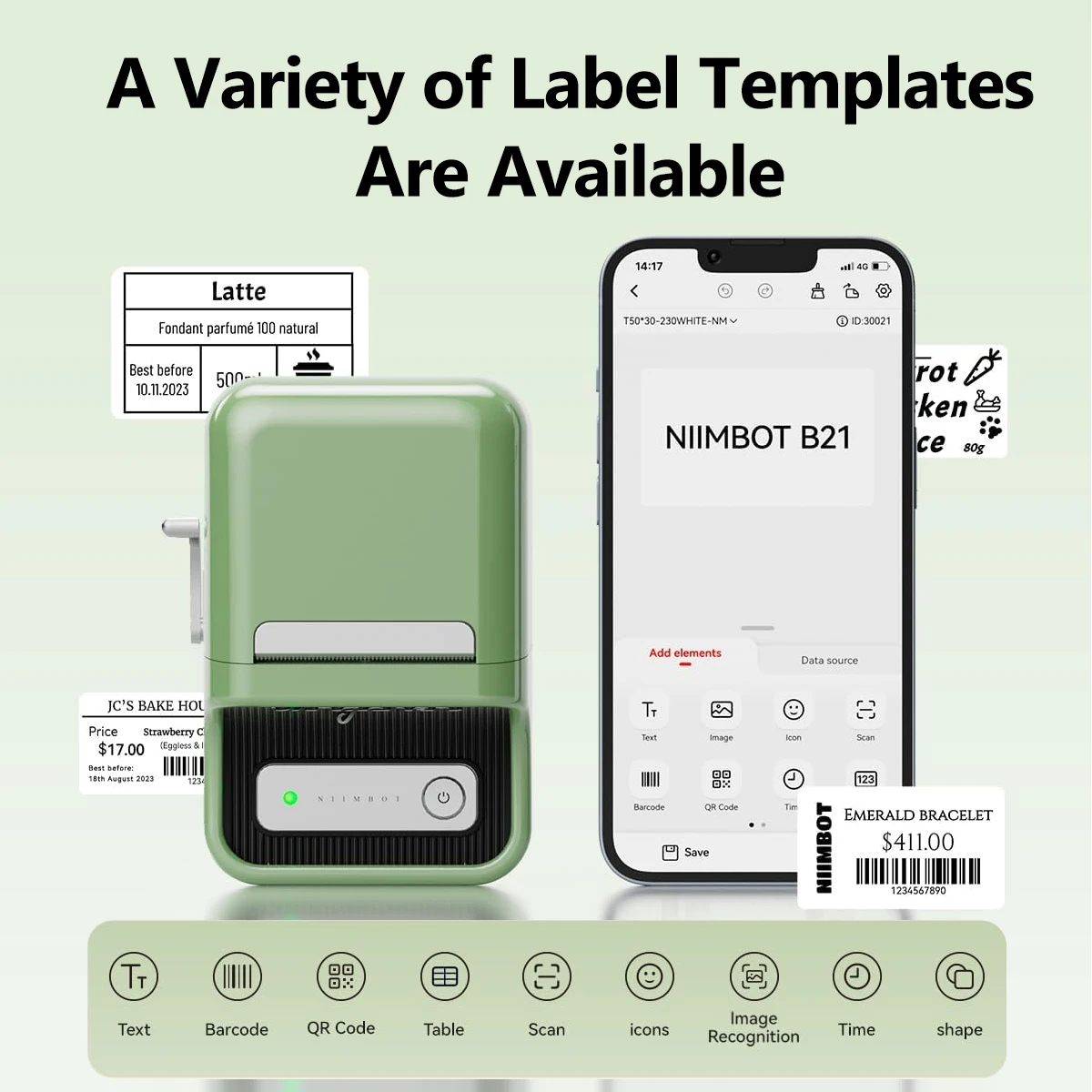 Niimbot B21 B1 Thermal Printer Wireless Label Maker Tag Price Machine DIY Instant Note Picture Photo Printer for Home Office