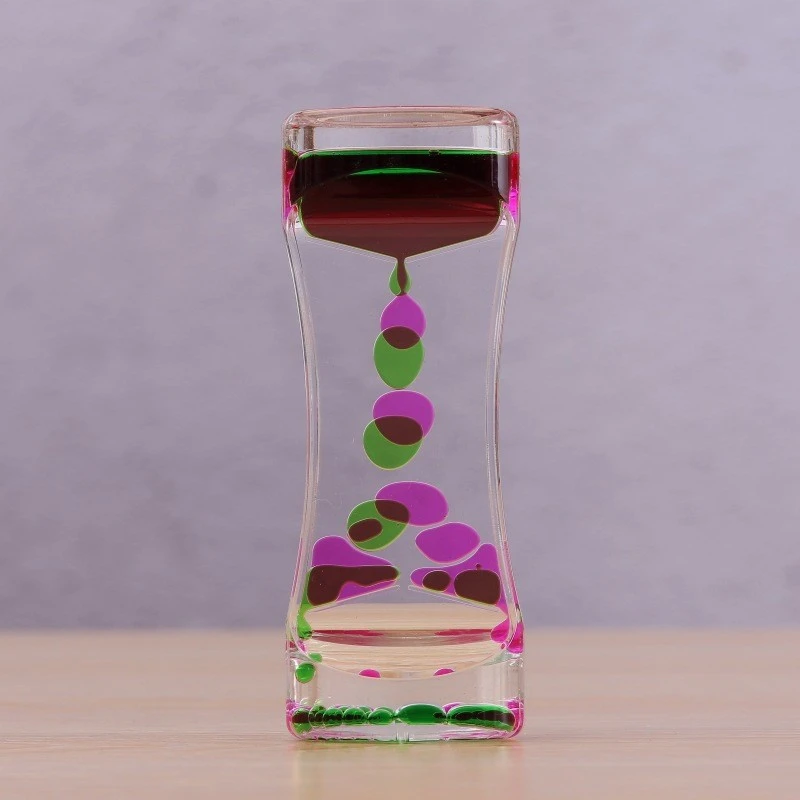 Dynamic Oil Drop Hourglass Timers Mixed Color Liquid Sandy Clock Stress Reduction Dazzling Acrylic Creative Gift Sandglass Timer