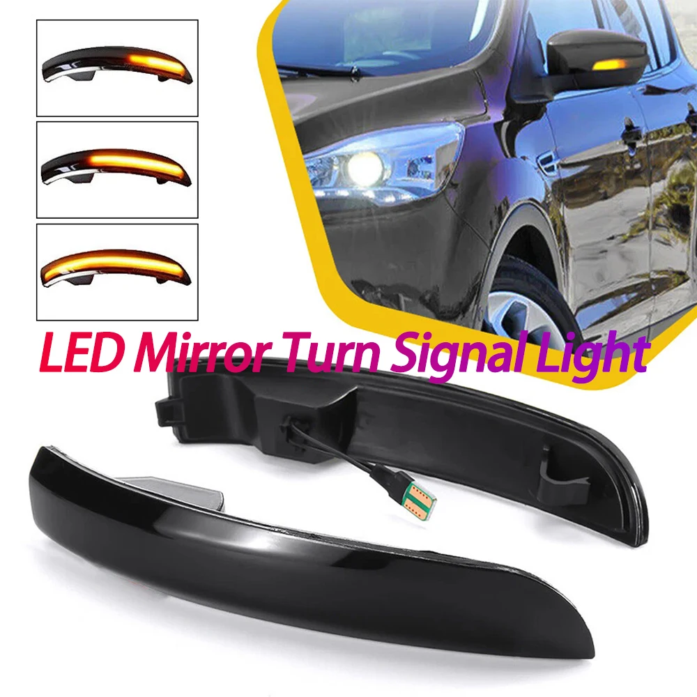 2PCS LED Mirror Turn Signal Light Dustproof Side Mirror Indicator Lamp 12V Flowing Water Blinker Flashing Light Car Accessories