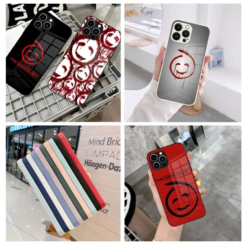The Mentalist Red John Simon Baker Custodia In Vetro Bianco Massiccio Per Iphone 13 14 12 11 Pro Xs Max Plus Mini X Xr 8 7 6S Se2020