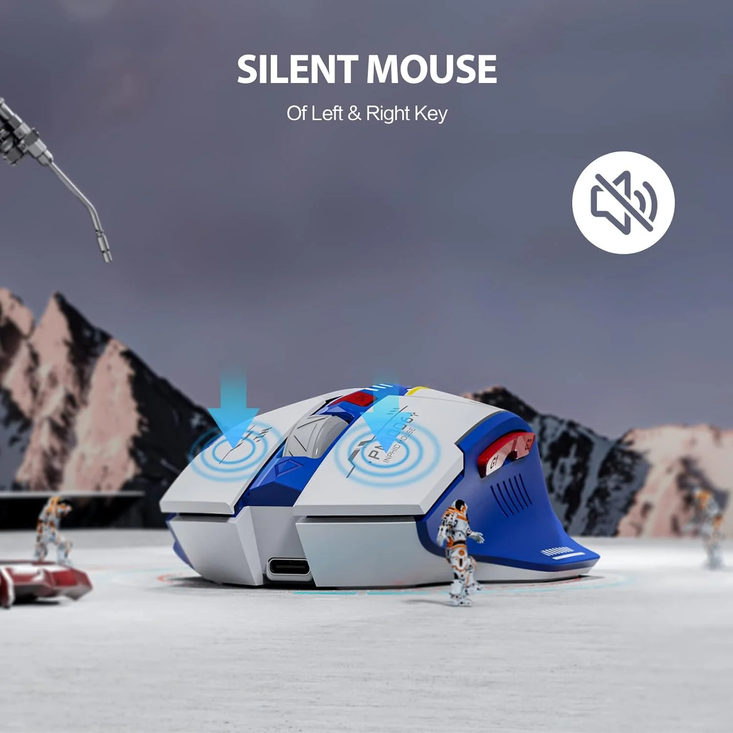 【Trending Now】 Inphic F9 Mecha Edition Wireless Mouse Silent Rechargeable Mouse Type-C LED Mouse For Computer Laptop Gaming.