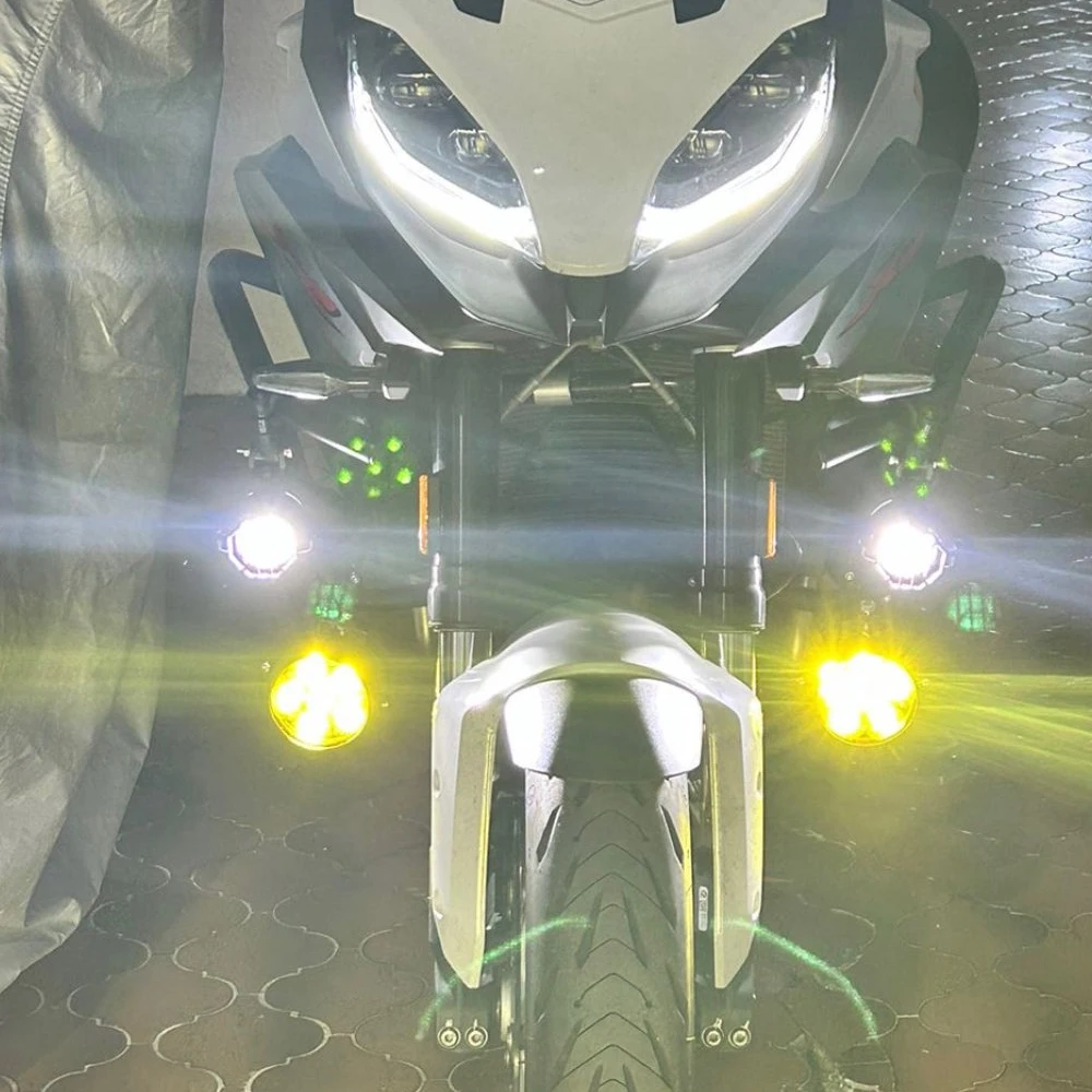Juego Faro Auxiliar Moto Led Cree Bmw Versys Nc750 Vstrom
