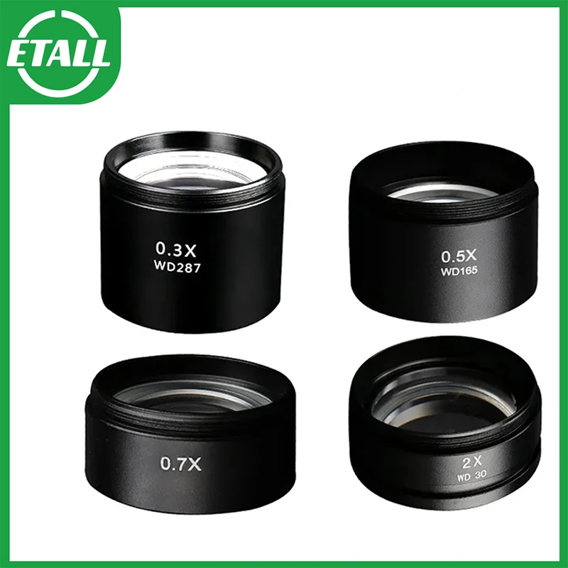MECHANIC 0.3X 0.5X 0.7X 2X Auxiliary Objective Lens 48mm Thread Widefield Barlow Lens for Binocular Trinocular Stereo Microscope microscope objective lens