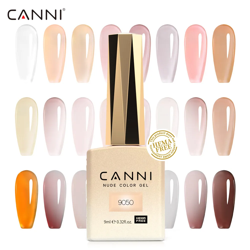 CC3 HEMA 프리 젤리 투명 컬러 네일 젤 폴란드어 CANNI 9ml 슈퍼 텍스처 천연 누드 컬렉션 UV LED 네일 젤 담그기