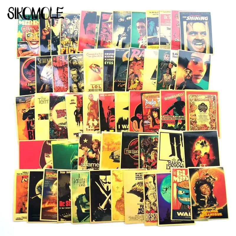 

10/30/54pcs Classic Movie Sickers Luggage Laptop Art Painting Kill Bill Pulp Fiction Poster DIY Toy Decal Stickers Skateboard F5