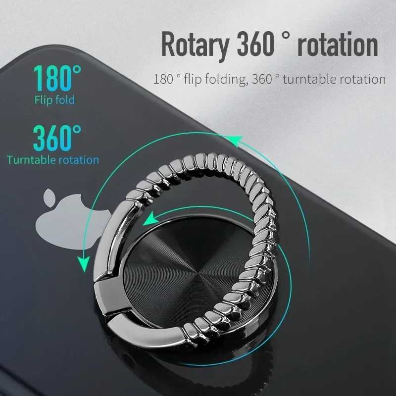 Rotating Adjustable Magnetic Car Phone Stand with Zinc Alloy Ring Holder