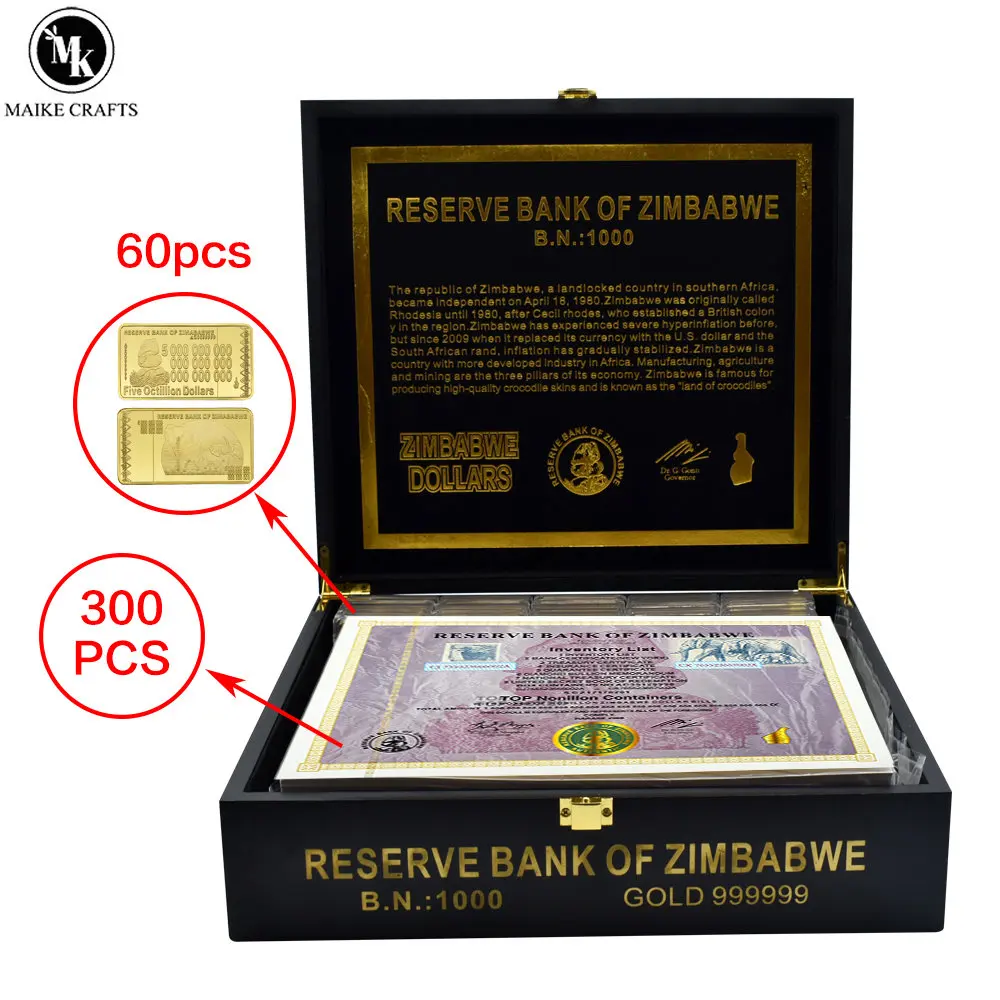 300pcs/box New Vintage Zimbabwe TOP Nonillon Containers Paper Money