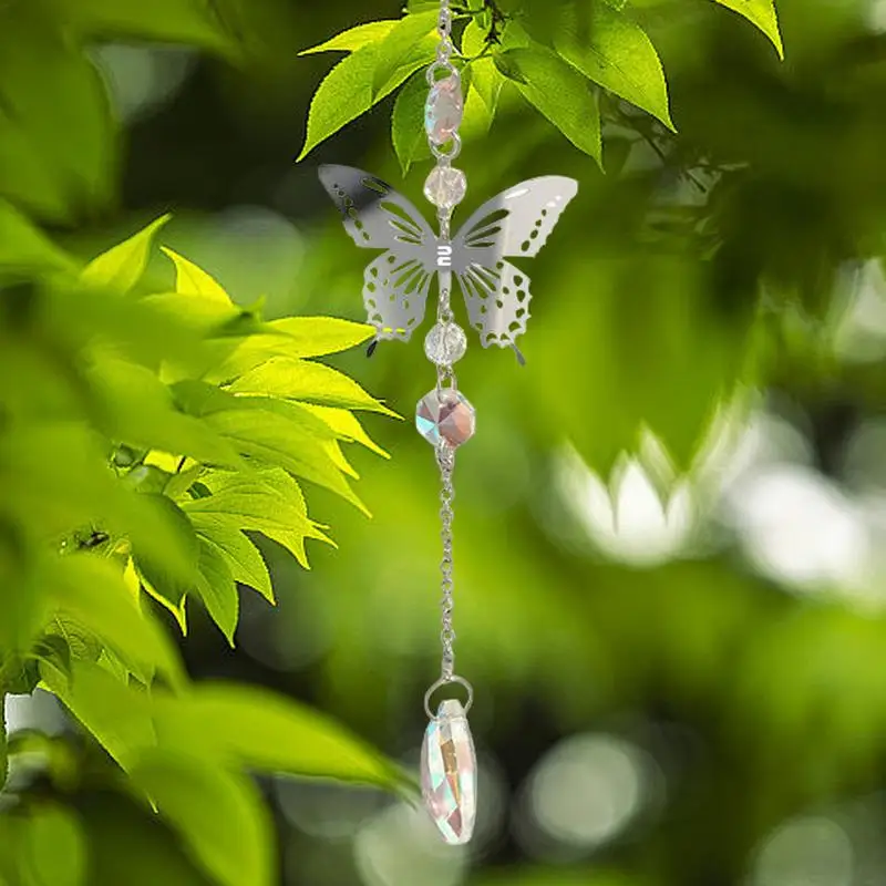 Crystal Window Sun Catcher Decorative Garden Ornament Butterfly Car Charm Garden Sun Catchers Window Rainbow Maker
