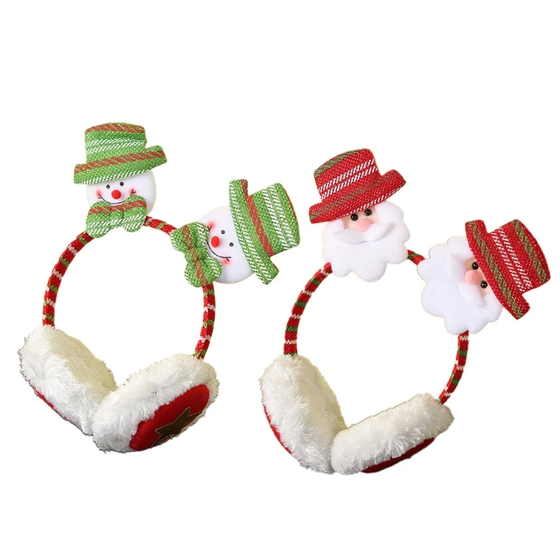 

Gifts Winter Girls Earmuffs Kids Plush Winter Outdoor Ear Warmers Santa Earmuffs Christmas Headband Cartoon Earlap New Dropship