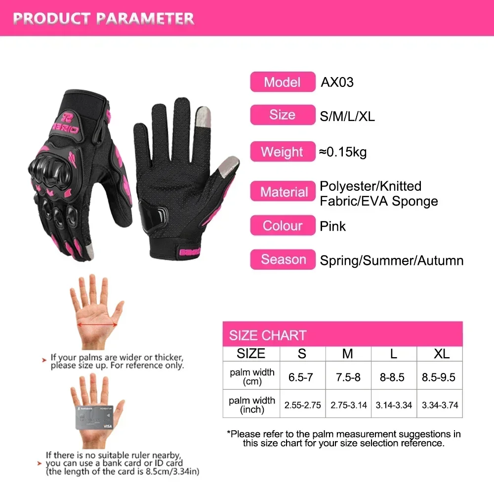 Summer Motorcycle Gloves Breathable Touchscreen Riding