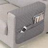 1PC Water Repellent Sofa Armrest Cover Double Pocket Sofa Side Cover Solid Color Plaid Chair Armrest Storage Bag for Living Room 6