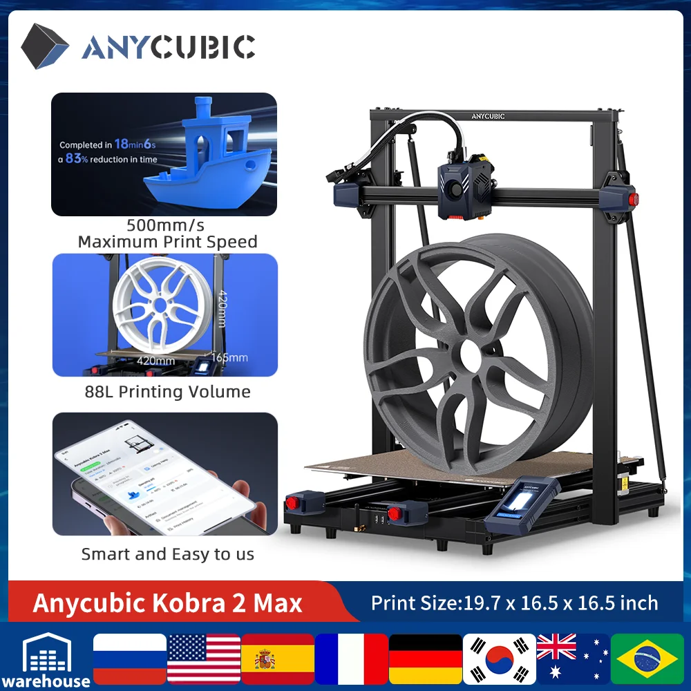 ANYCUBIC KOBRA 2 Max FDM Professional 3D Printer 4.3 inch
