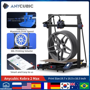 ANYCUBIC KOBRA 2 Max FDM Professional 3D Printer 4.3 inch Capacitive HD Touch Screen Auto-leveling 3d Printer Extruder
