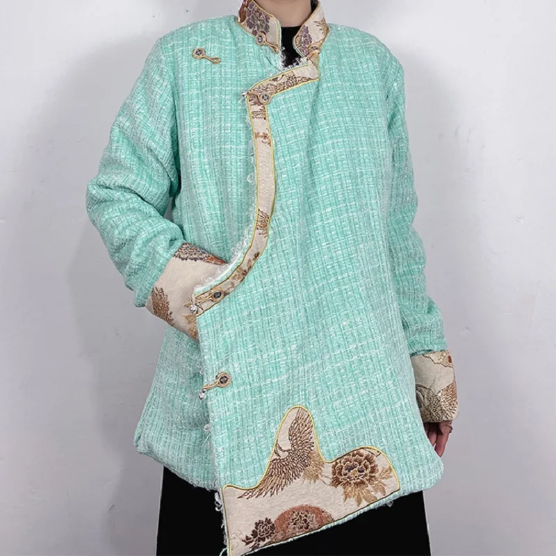 Tibetan Clothing Women's Winter Tibet Noble Coat Embroidery Plush Cotton Padded Jacket Xizang Ethnic Minority Trend Overcoat