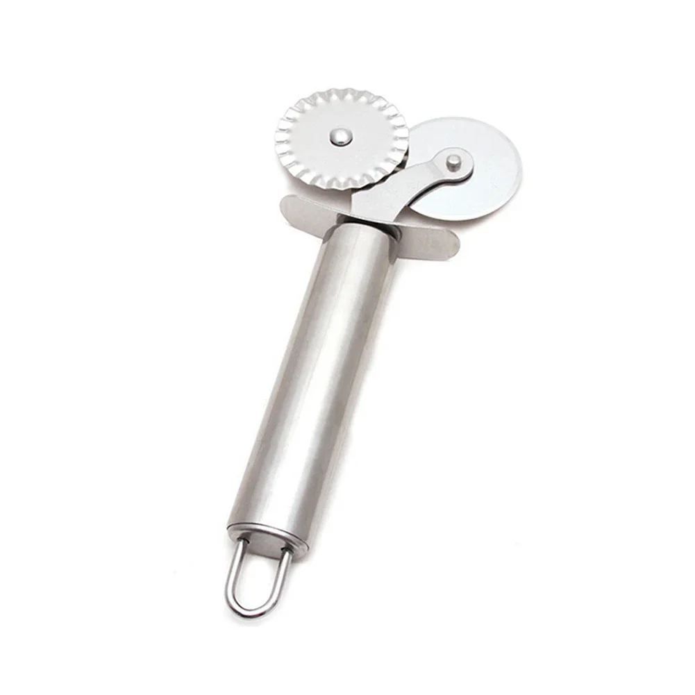 Pizza Cutter Round Double Wheel Roller Stainless Steel Kitchen Tool Pastry Pasta