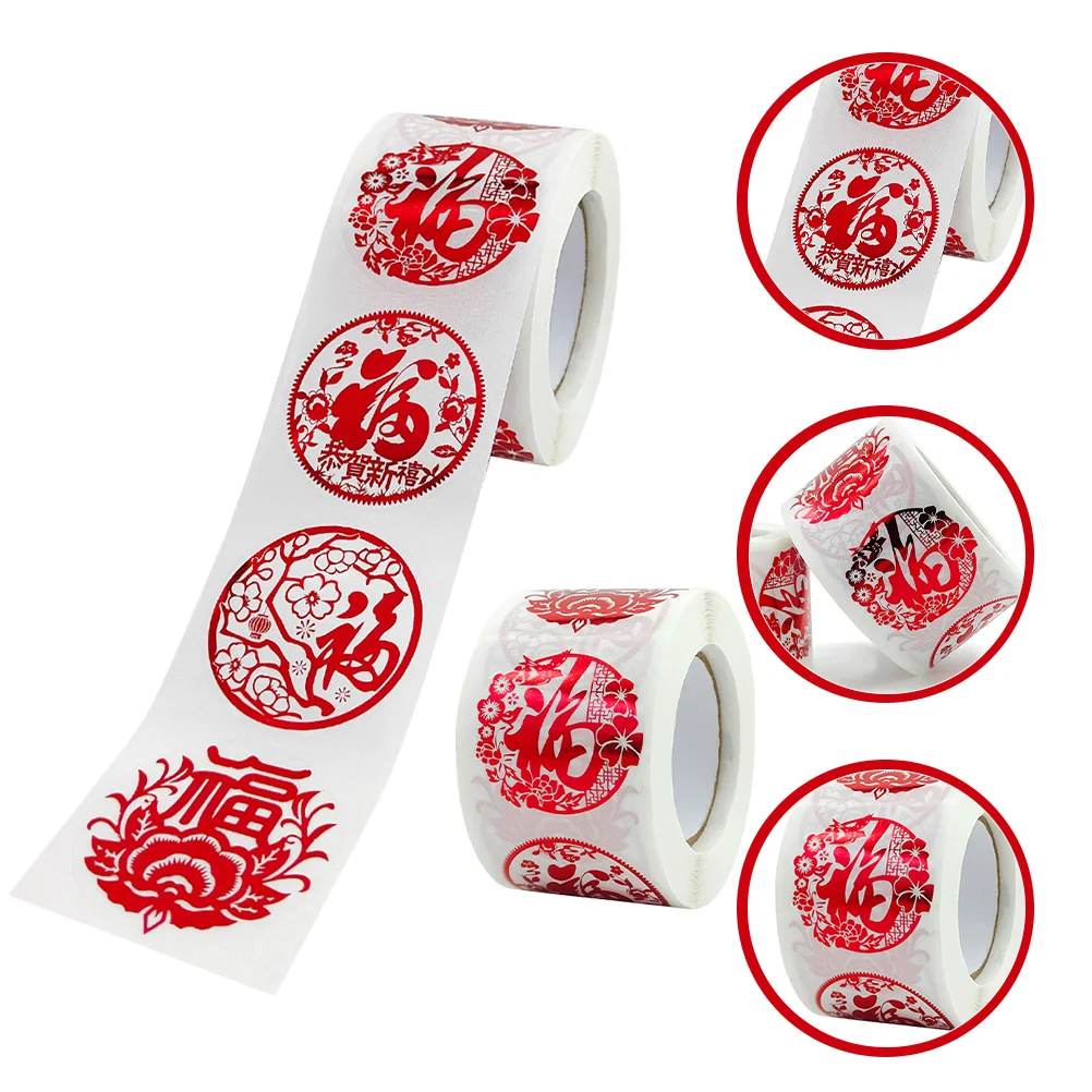 

2 Rolls New Year Gift Seal Decals Envelop Cards Stickers Chinese New Year Party Decor