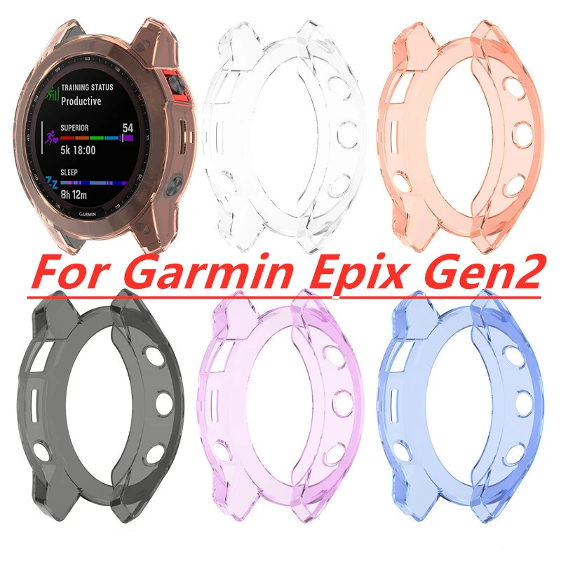 TPU Protective Case Cover for Garmin epix Gen2 Smart Watch Clear Colorful Soft Protector Cover Shell for epix Gen 2