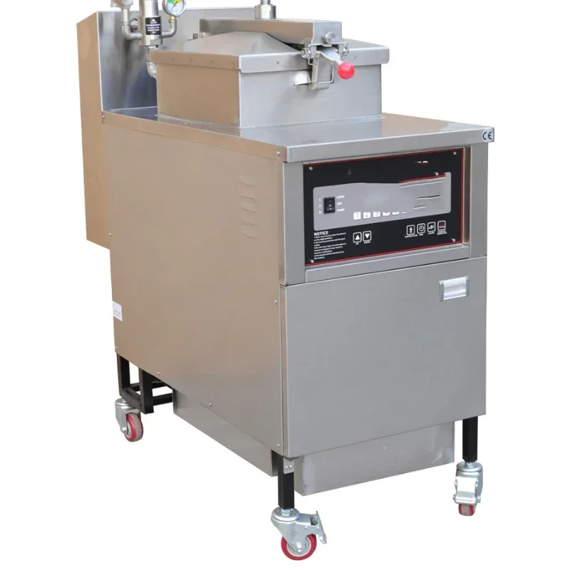 380V Computer Panel High Pressure Fryer Electric Heating Gas Filter Fryer With Oil Pump YXD-25D Single Cylinder Chicken