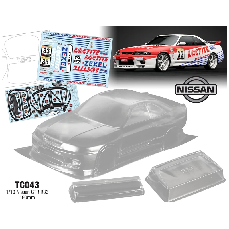 Pc Rc Car Shell 190mm Nissan Gtr R33 
