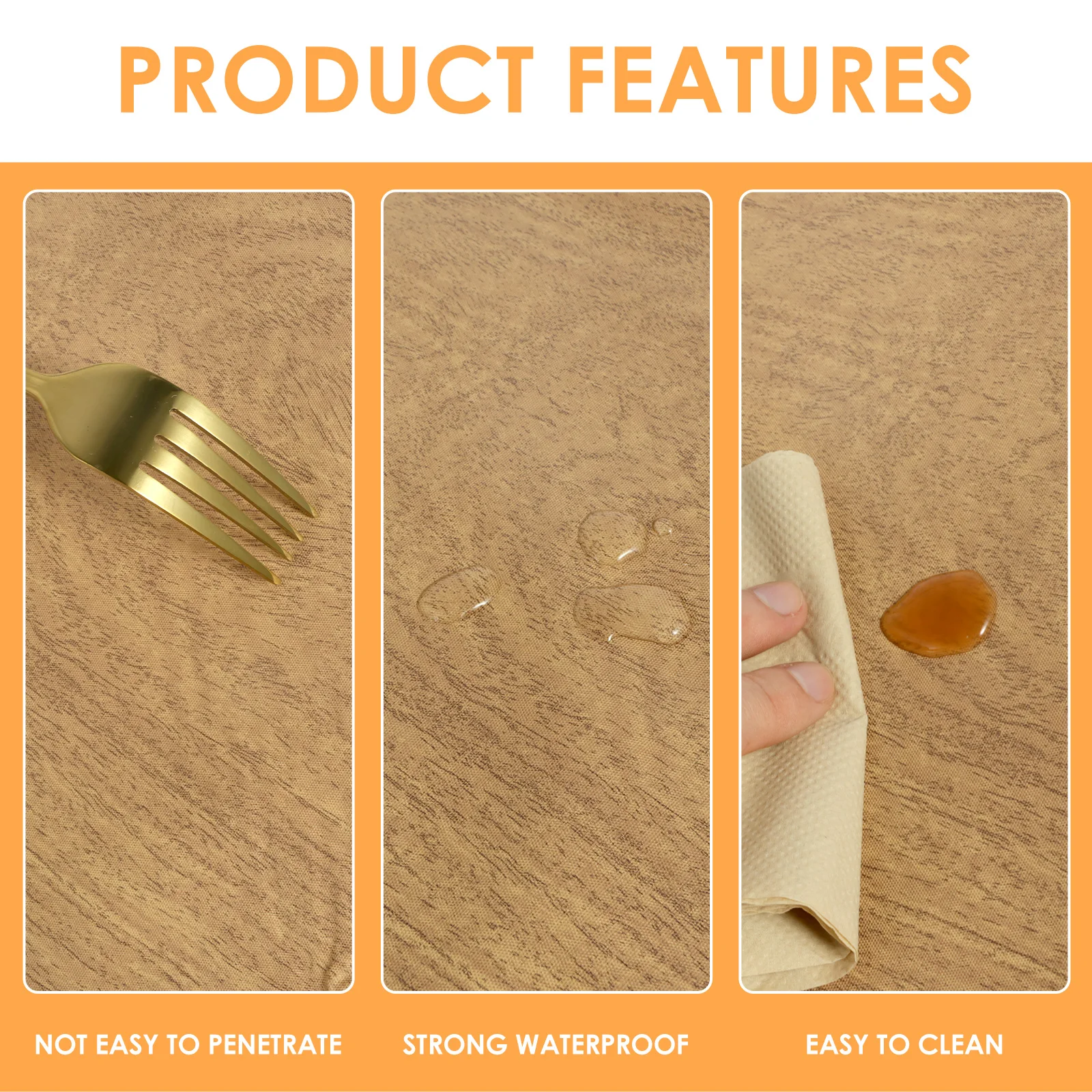 Round Table Cloth Waterproof oil-proof Farmhouse Table Cover Decorative Wood/Woven Texture Desk Cover Tabletop Protection Cloth