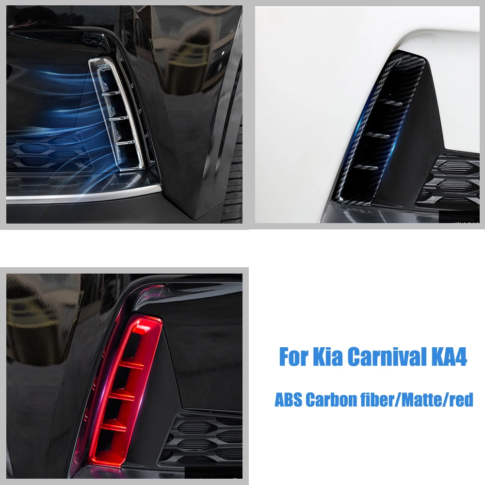 

For Kia Carnival KA4 Accessories 2021 2022 ABS Carbon/red Car front fog lampshade cover frame decor Cover Trim Car Styling