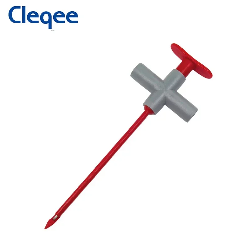 Cleqee 절연 테스트 후크 클립, 비파괴 펑크 프로브, 내장 스프링, 4mm 바나나 플러그와 호환, P5010